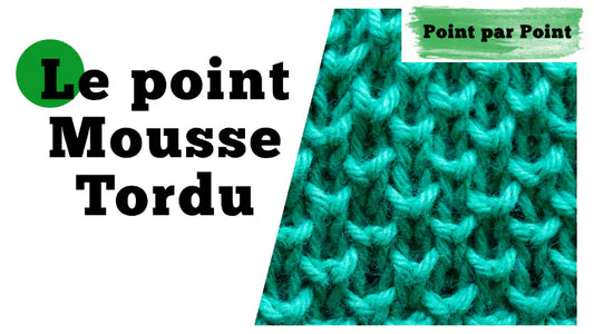 Point par point - Point de mousse tordu (tricot a plat & en rond)